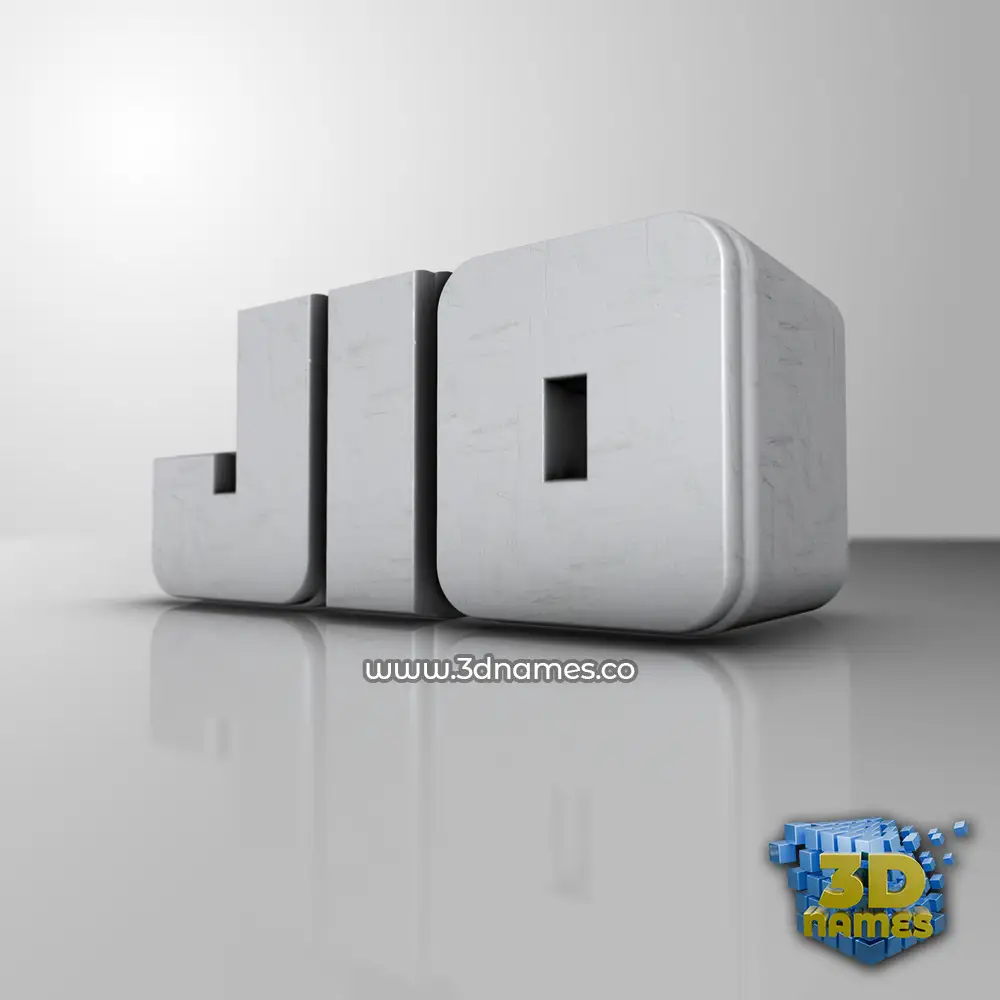 jio in White Metro style - 3D name wallpaper