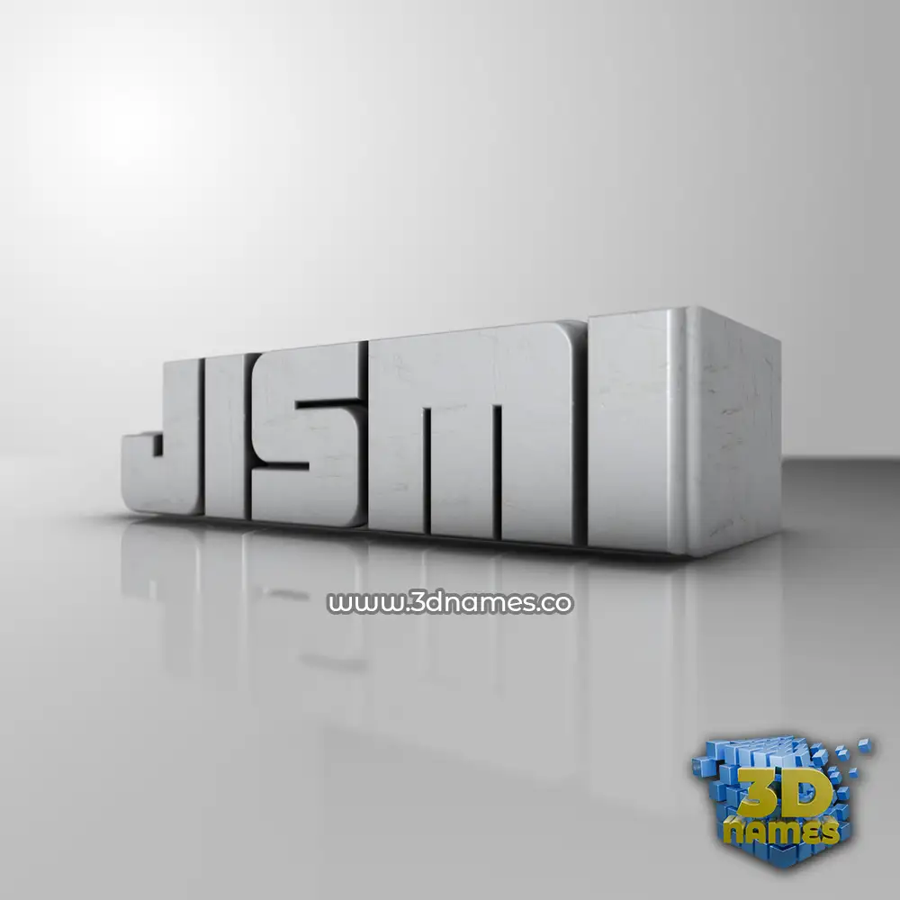 jismi in White Metro style - 3D name wallpaper