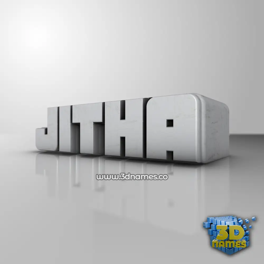 jitha in White Metro style - 3D name wallpaper