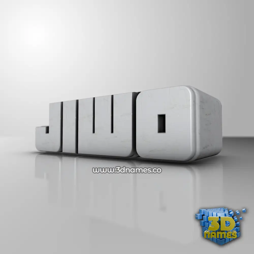 jiwo in White Metro style - 3D name wallpaper