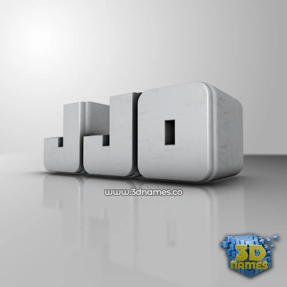 jjo in White Metro style - 3D name wallpaper