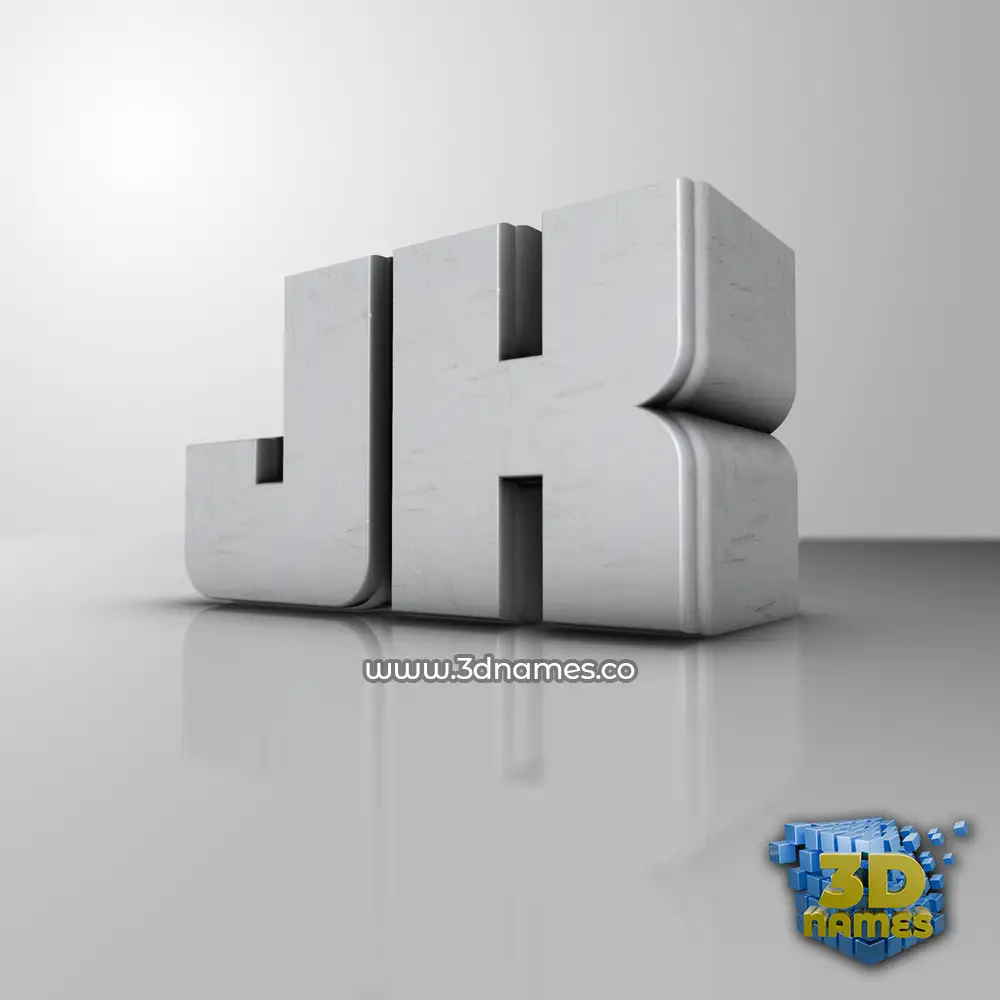 jk in White Metro style - 3D name wallpaper