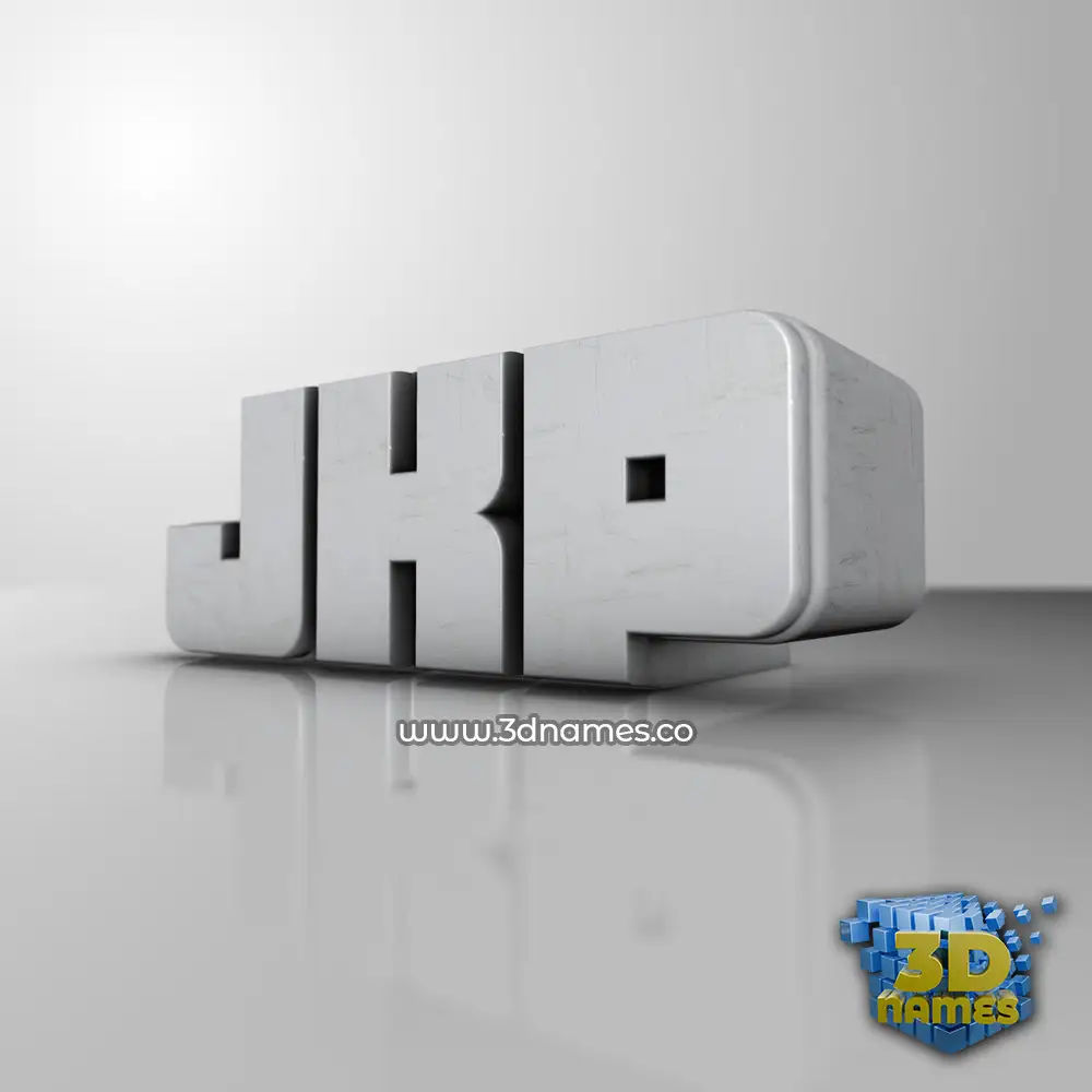 jkp in White Metro style - 3D name wallpaper