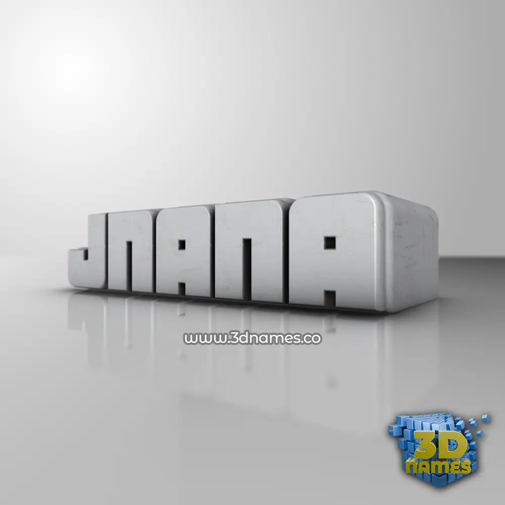 jnana in White Metro style - 3D name wallpaper