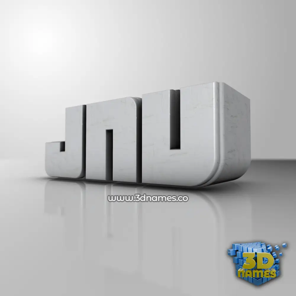 jnv in White Metro style - 3D name wallpaper
