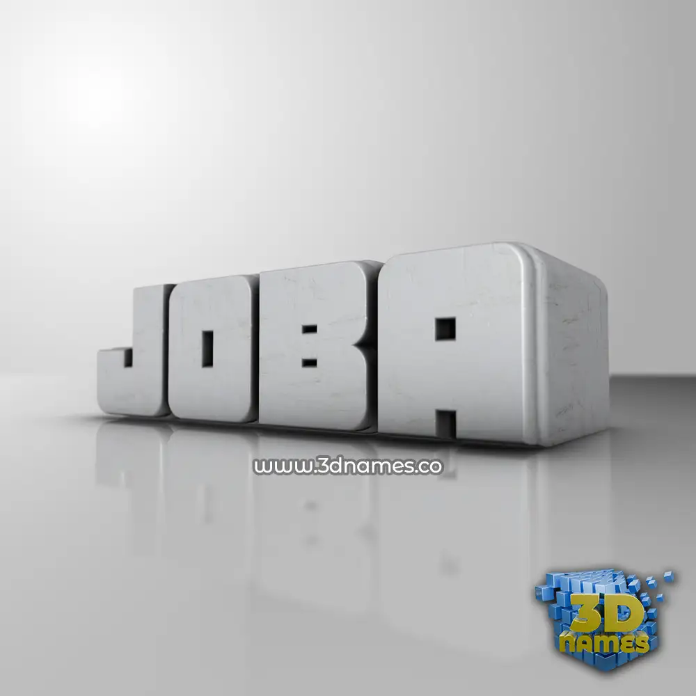 joba in White Metro style - 3D name wallpaper