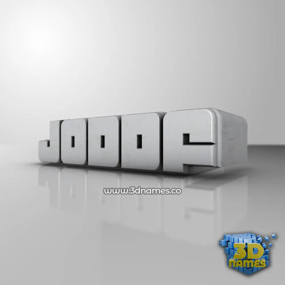 joddf in White Metro style - 3D name wallpaper