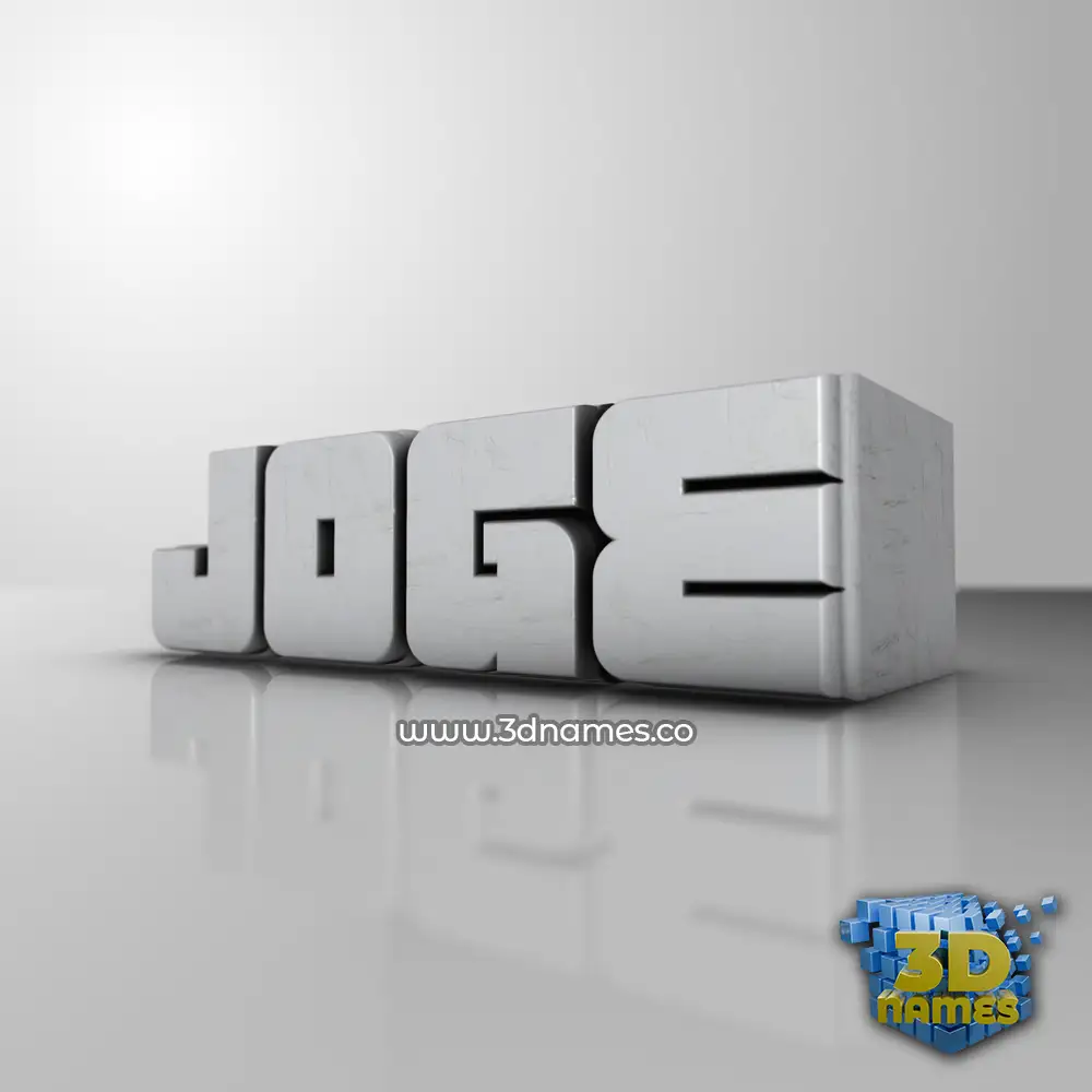 joge in White Metro style - 3D name wallpaper