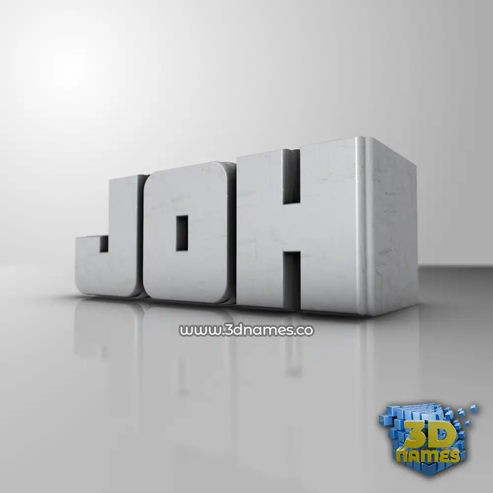 joh in White Metro style - 3D name wallpaper