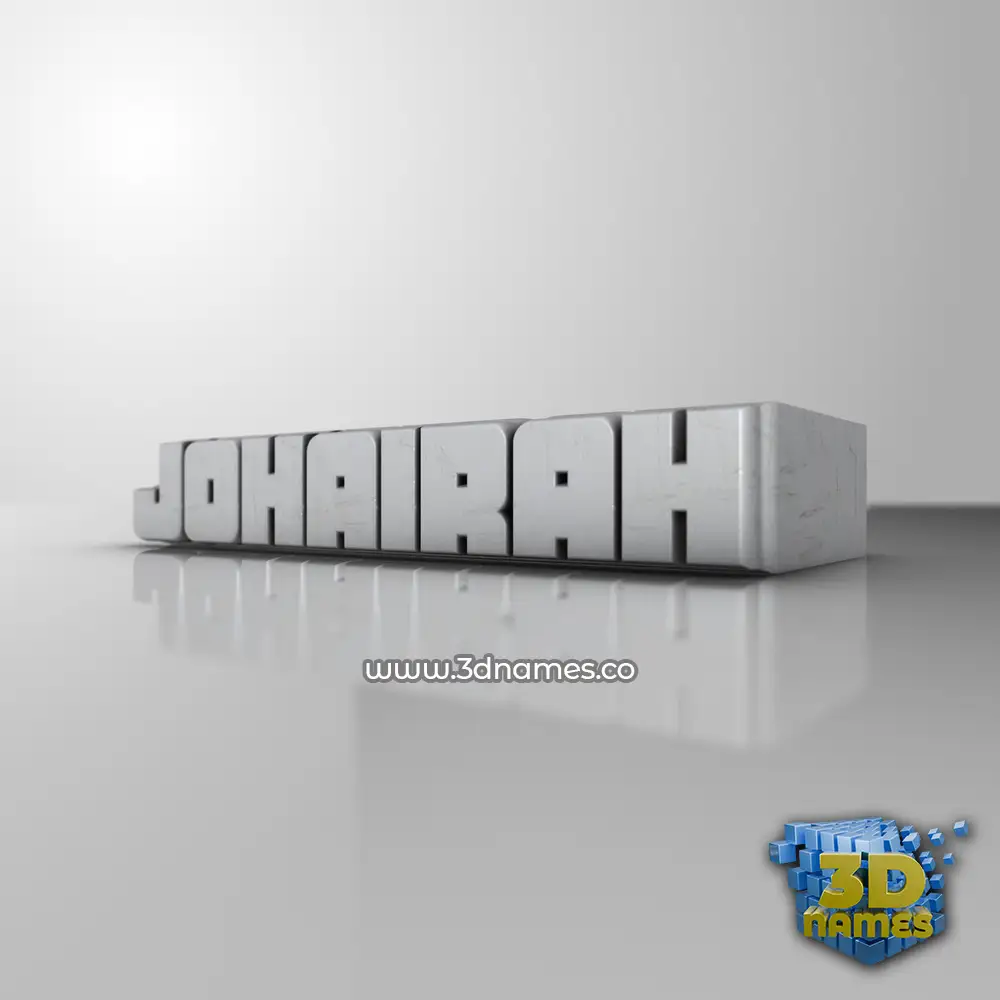 johairah in White Metro style - 3D name wallpaper