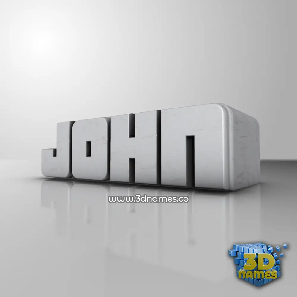 john in White Metro style - 3D name wallpaper