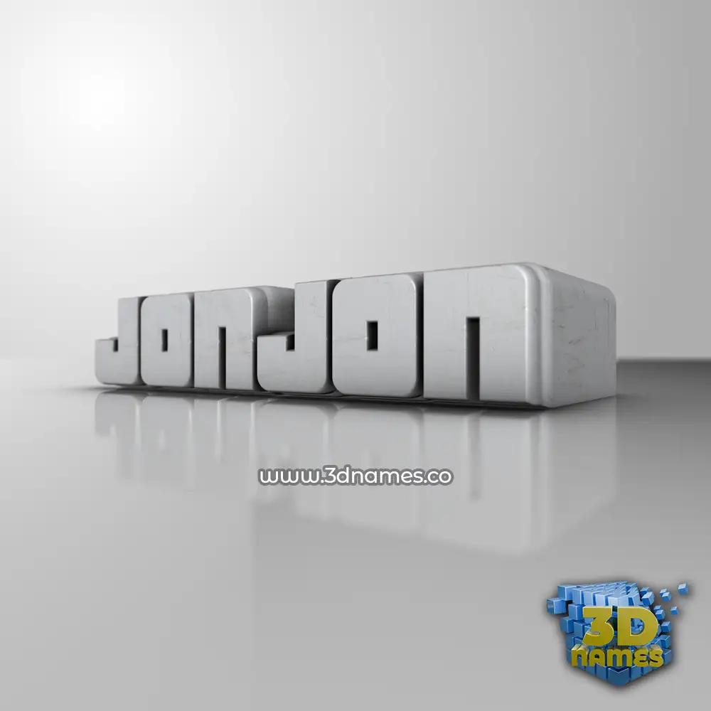 jonjon in White Metro style - 3D name wallpaper