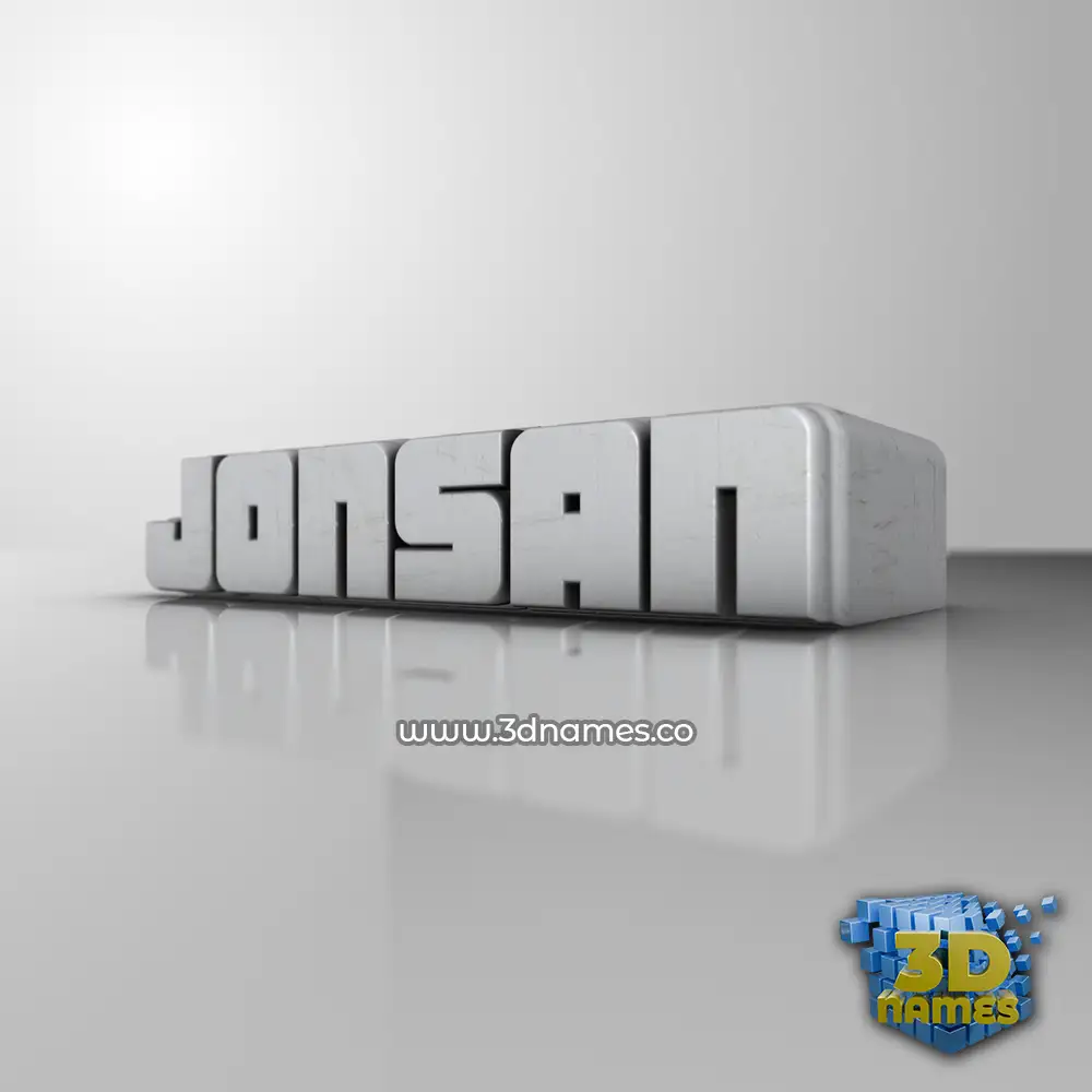 jonsan in White Metro style - 3D name wallpaper