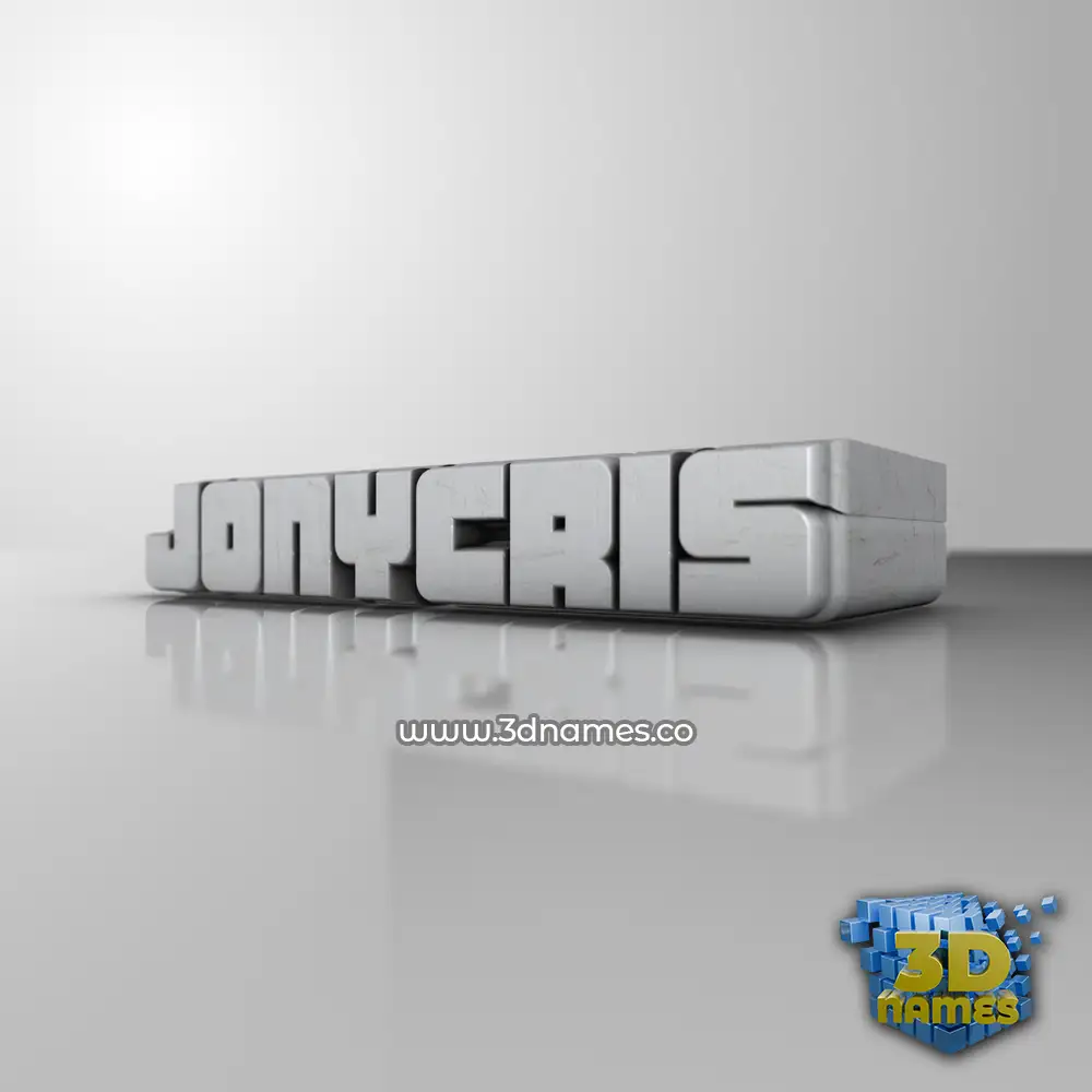 jonycris in White Metro style - 3D name wallpaper