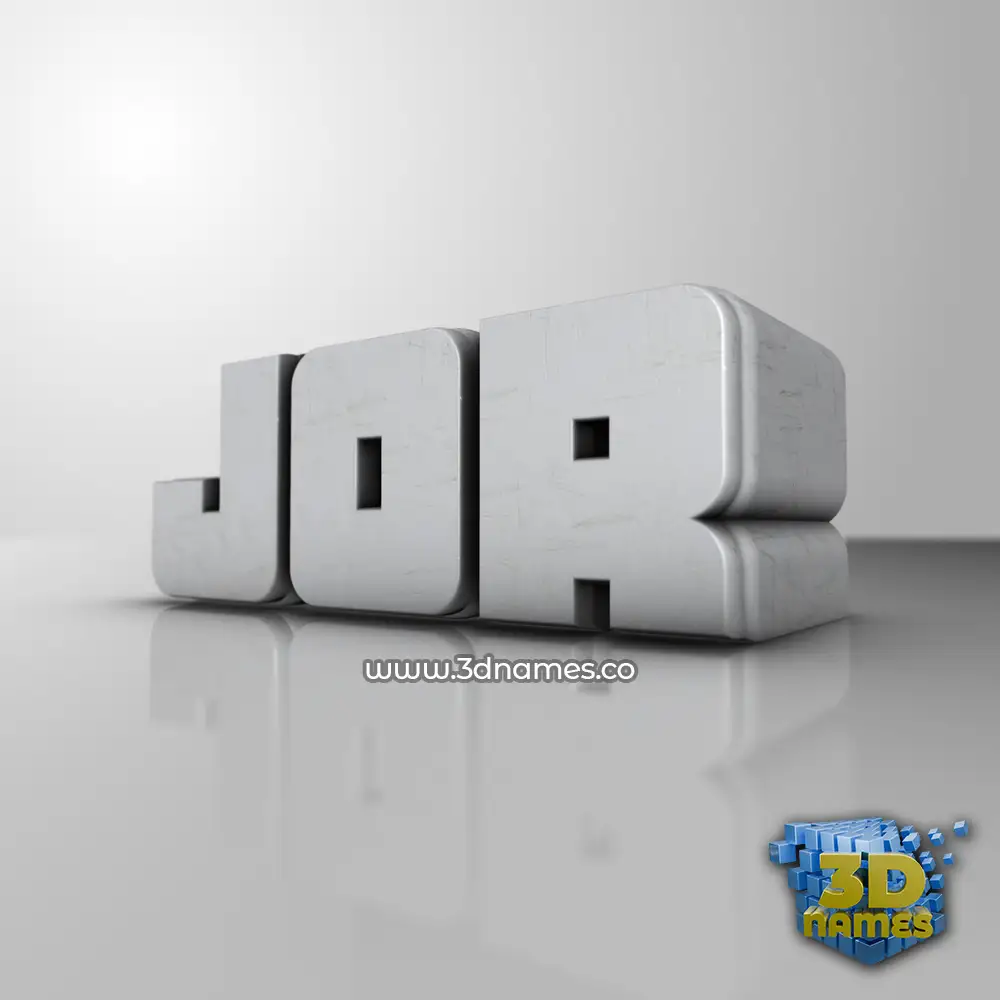 jor in White Metro style - 3D name wallpaper