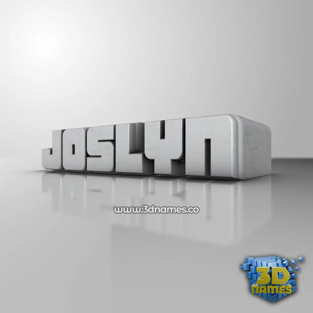 joslyn in White Metro style - 3D name wallpaper