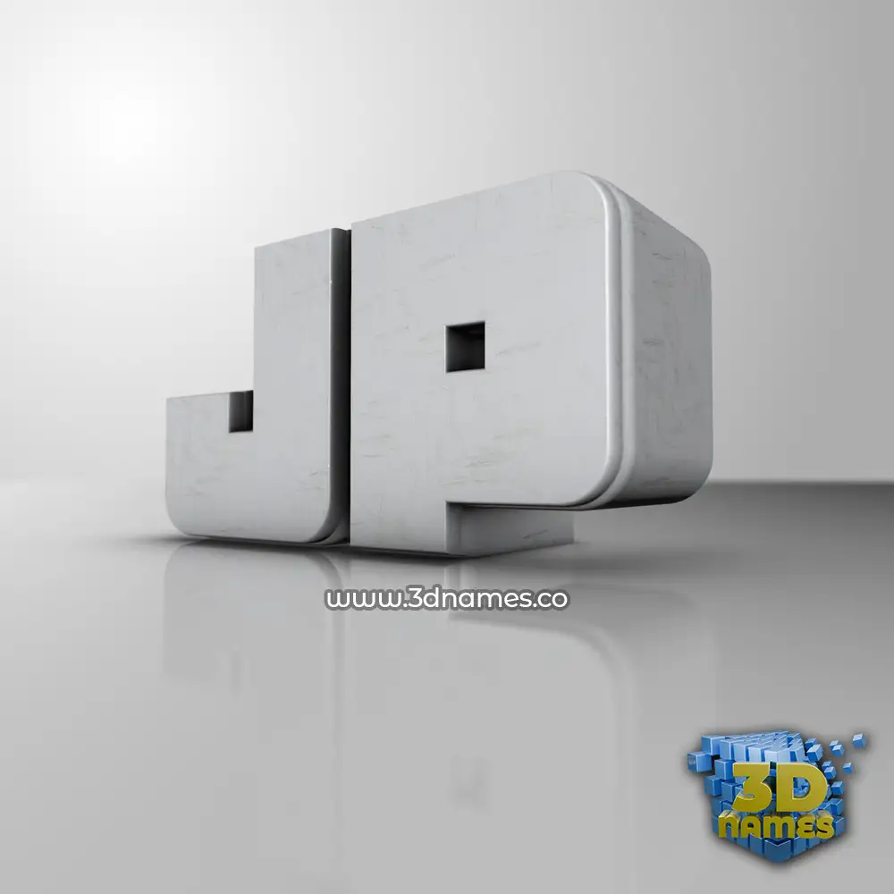 jp in White Metro style - 3D name wallpaper
