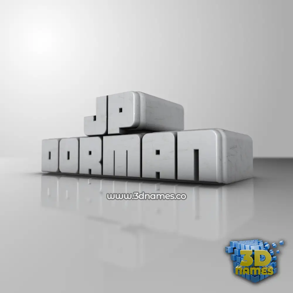jp dorman in White Metro style - 3D name wallpaper