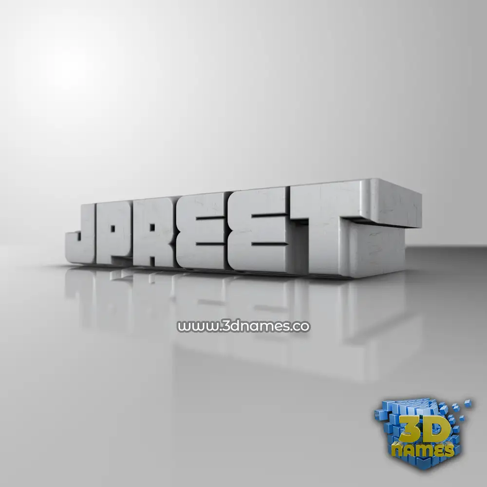 jpreet in White Metro style - 3D name wallpaper