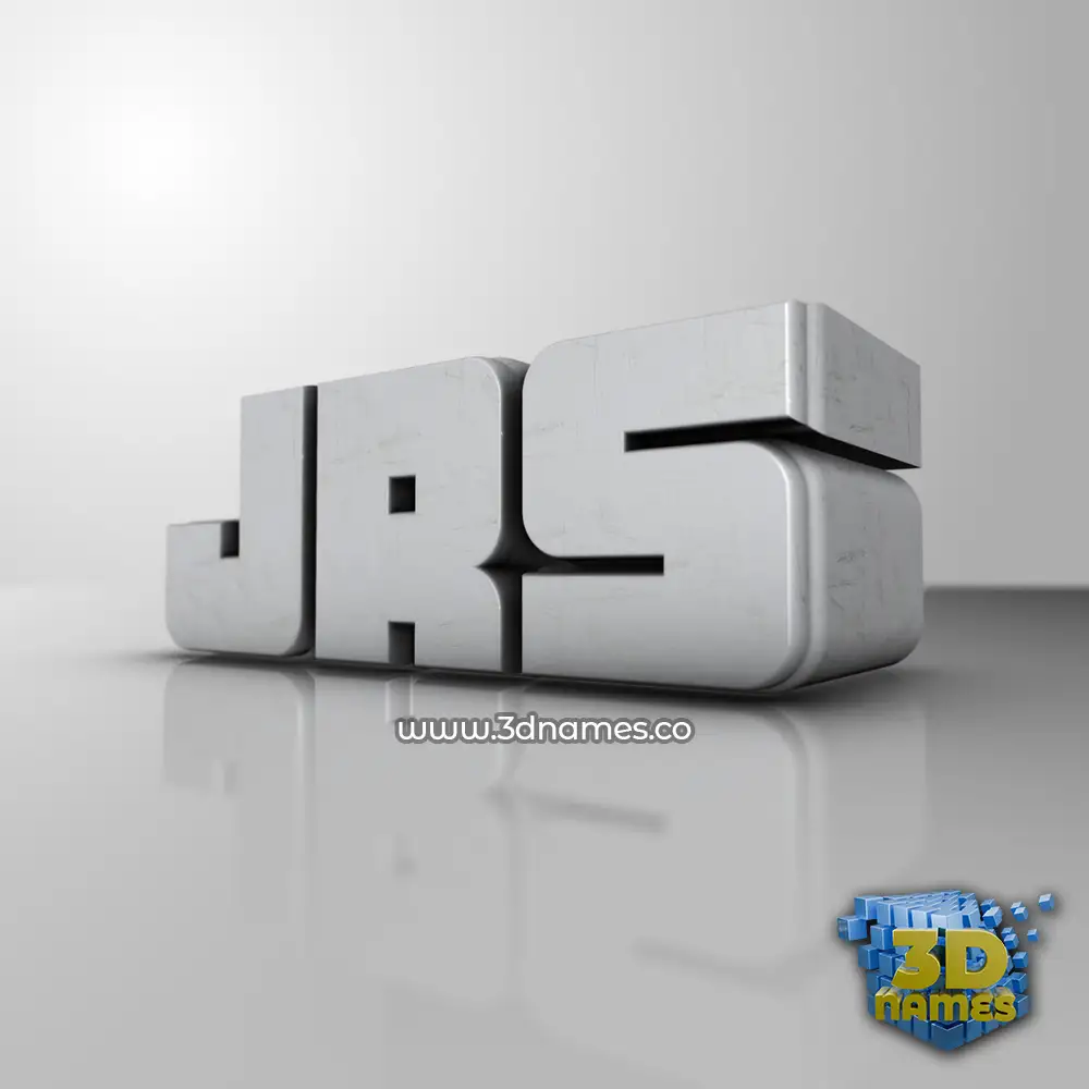 jrs in White Metro style - 3D name wallpaper