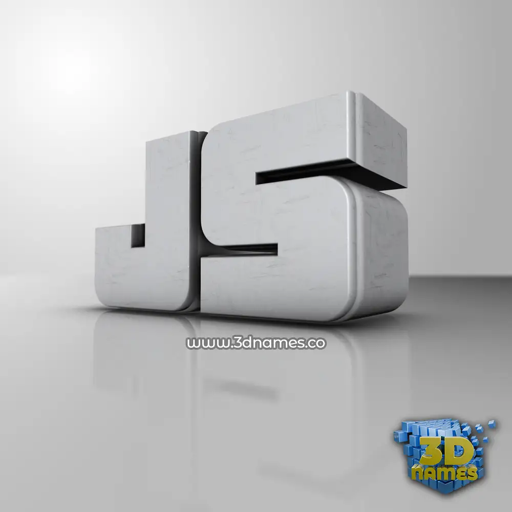 js in White Metro style - 3D name wallpaper