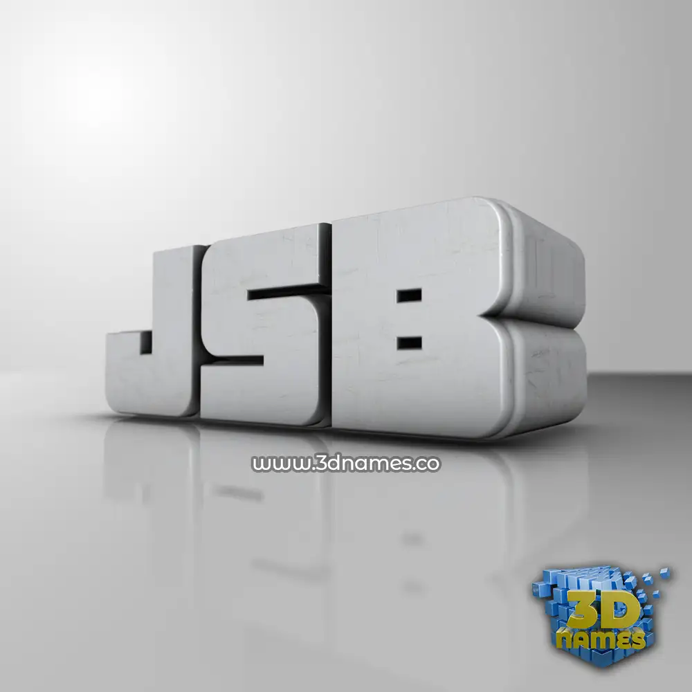 jsb in White Metro style - 3D name wallpaper