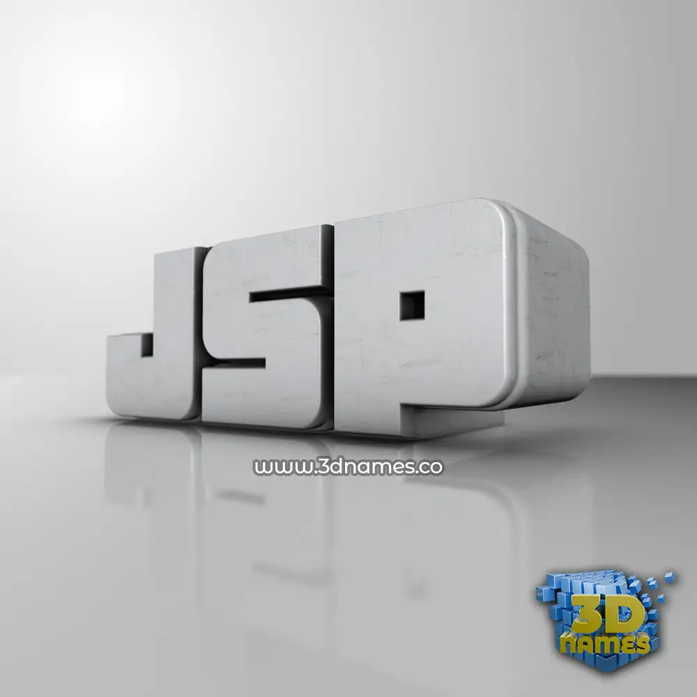 jsp in White Metro style - 3D name wallpaper