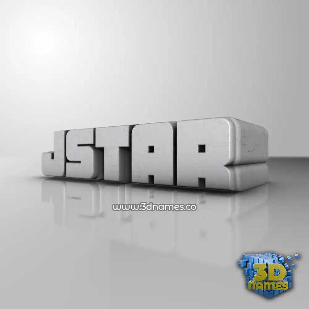 jstar in White Metro style - 3D name wallpaper
