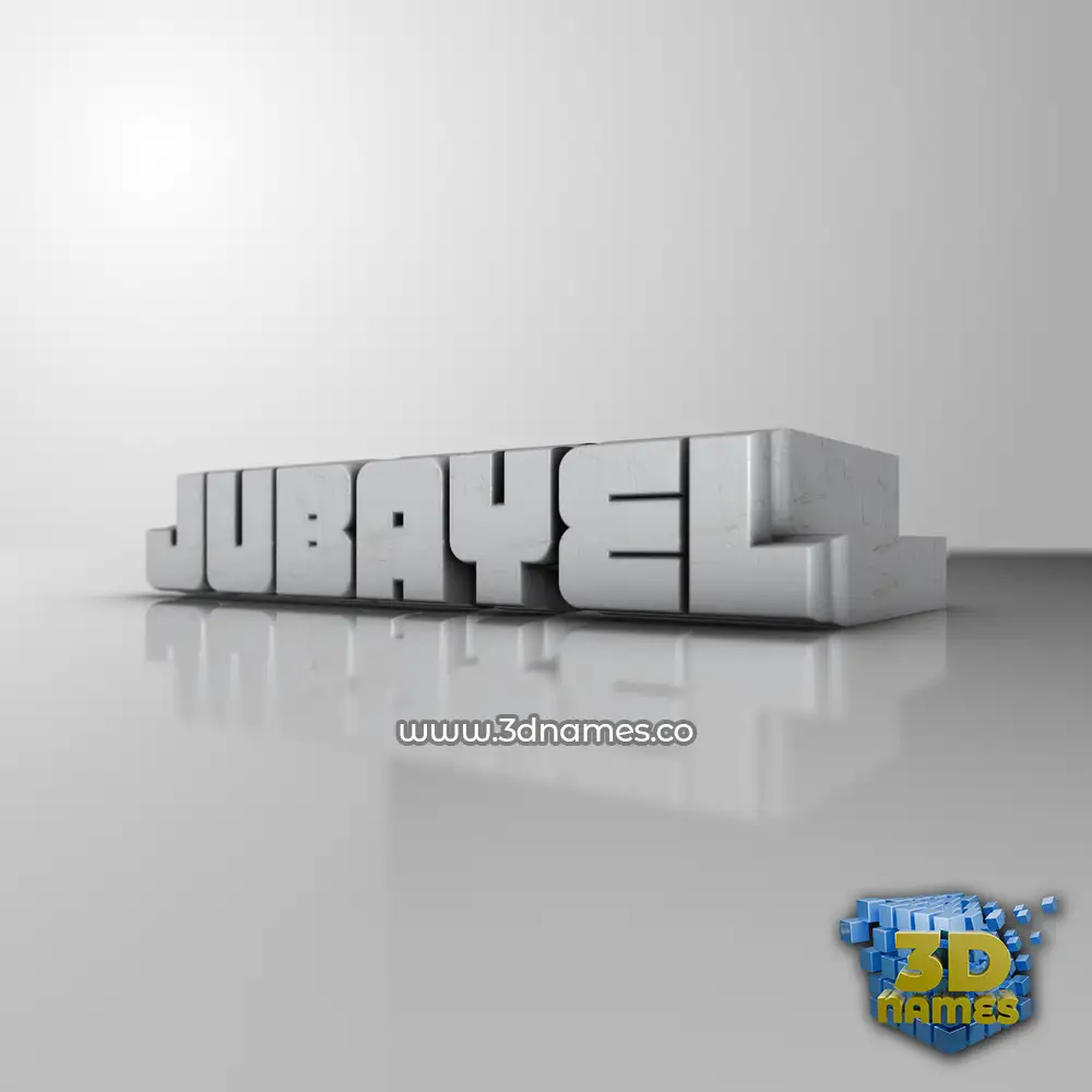 jubayel in White Metro style - 3D name wallpaper