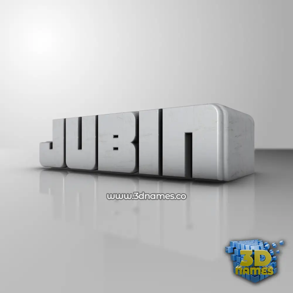 jubin in White Metro style - 3D name wallpaper