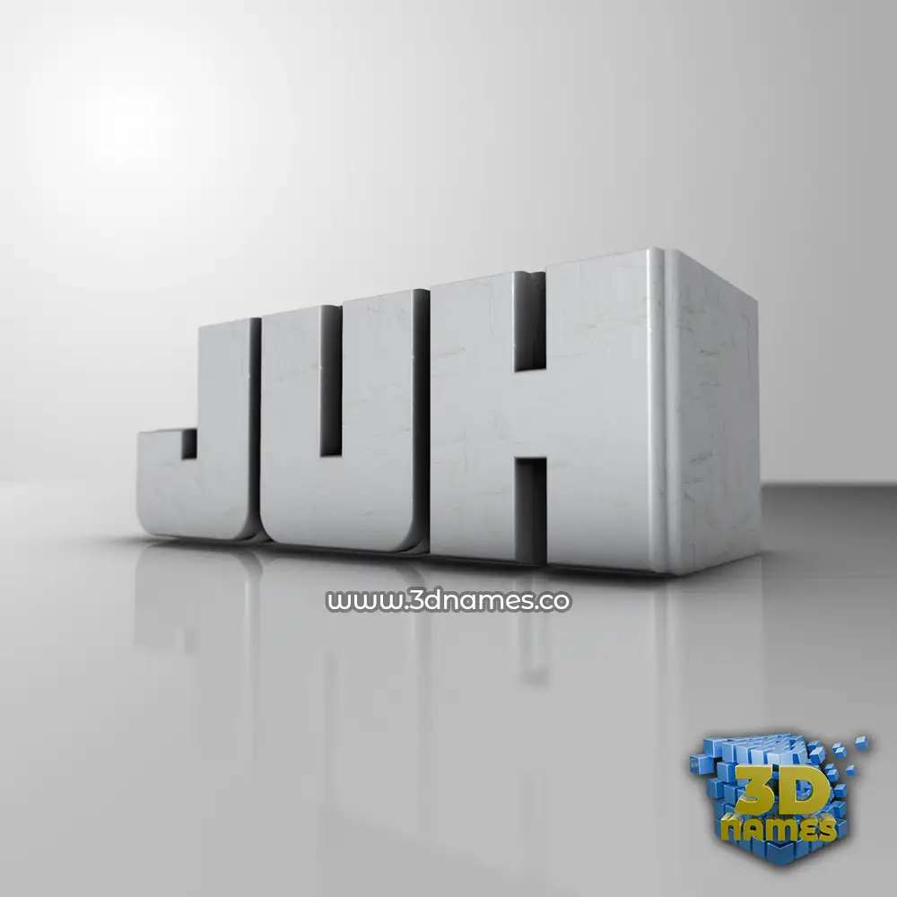 juh in White Metro style - 3D name wallpaper