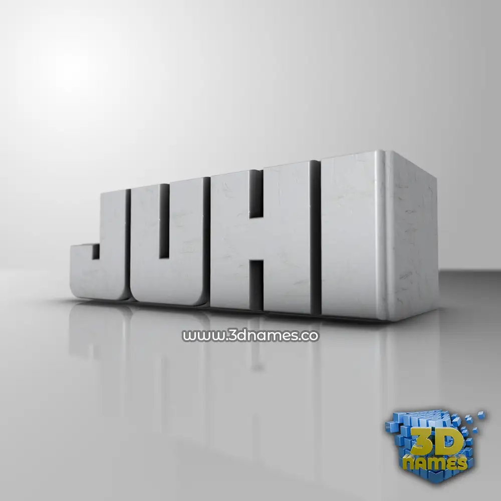 juhi in White Metro style - 3D name wallpaper