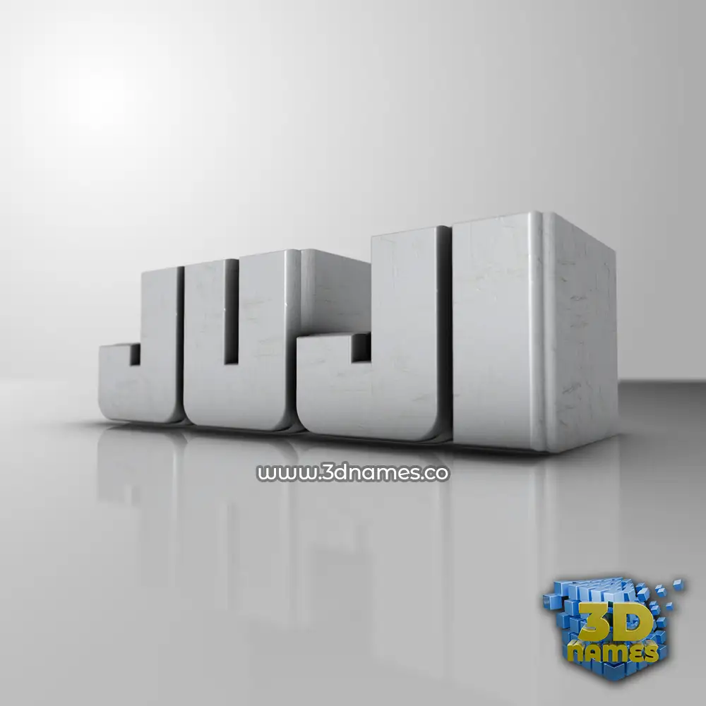 juji in White Metro style - 3D name wallpaper