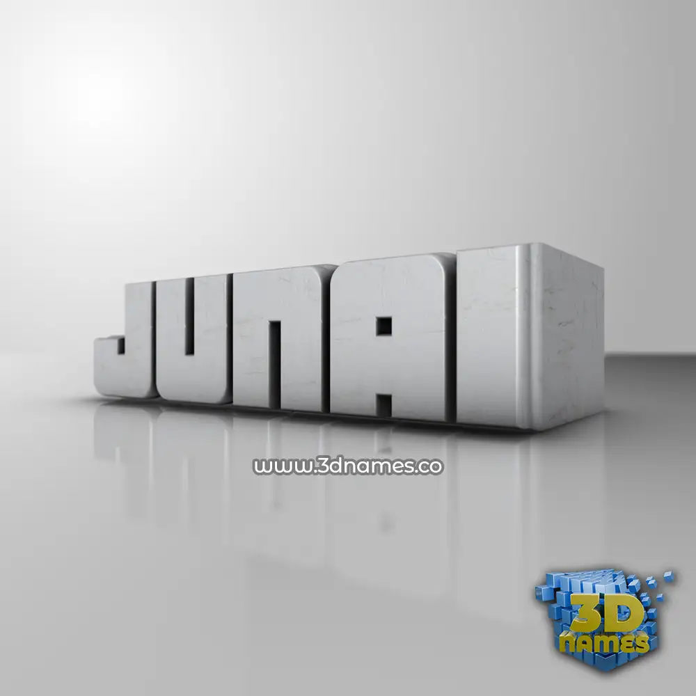 junai in White Metro style - 3D name wallpaper