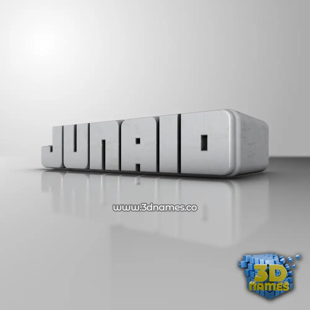 junaid in White Metro style - 3D name wallpaper