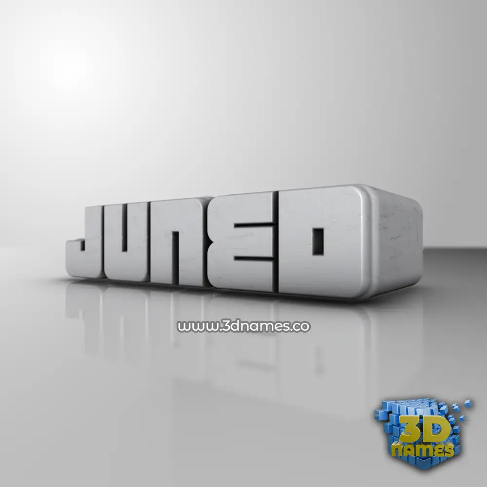 juned in White Metro style - 3D name wallpaper