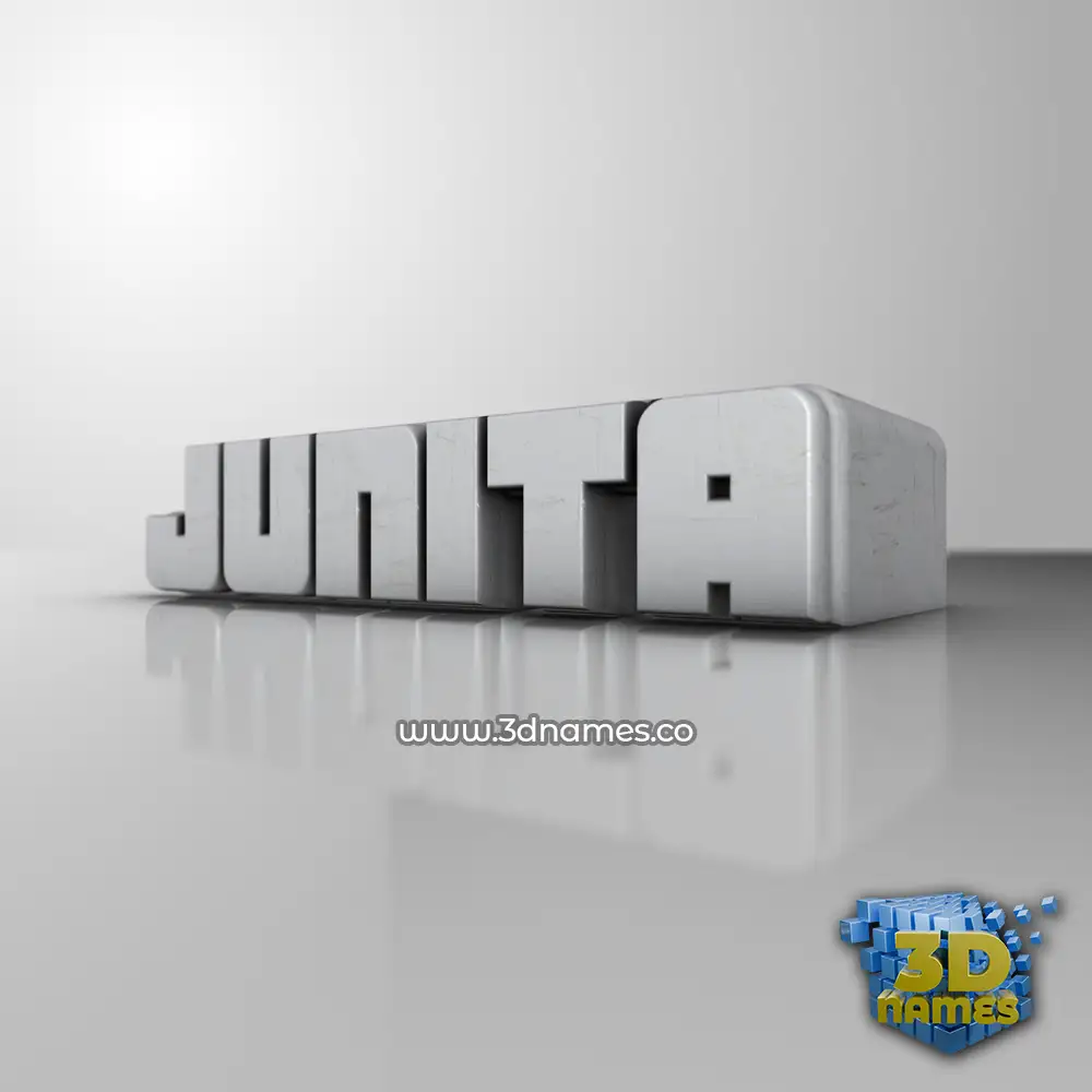 junita in White Metro style - 3D name wallpaper