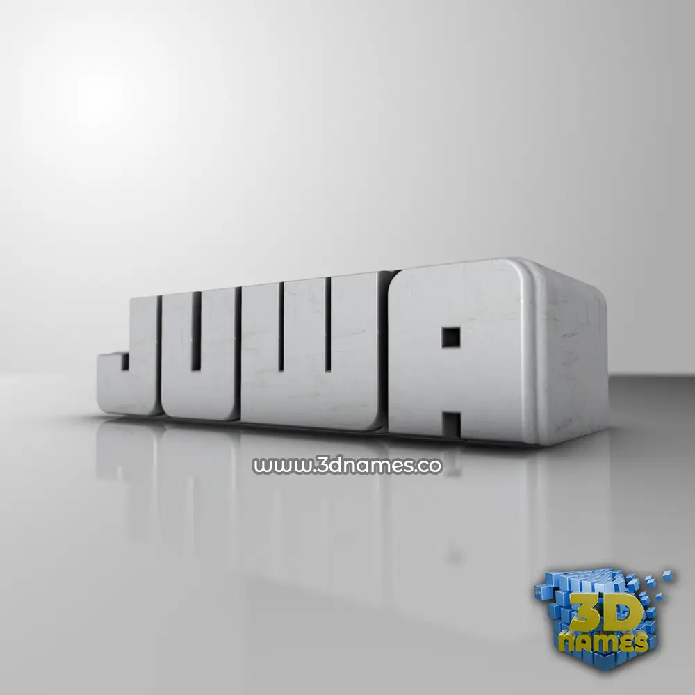 juwa in White Metro style - 3D name wallpaper