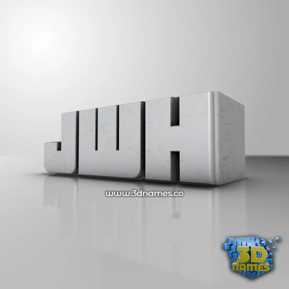 jwh in White Metro style - 3D name wallpaper