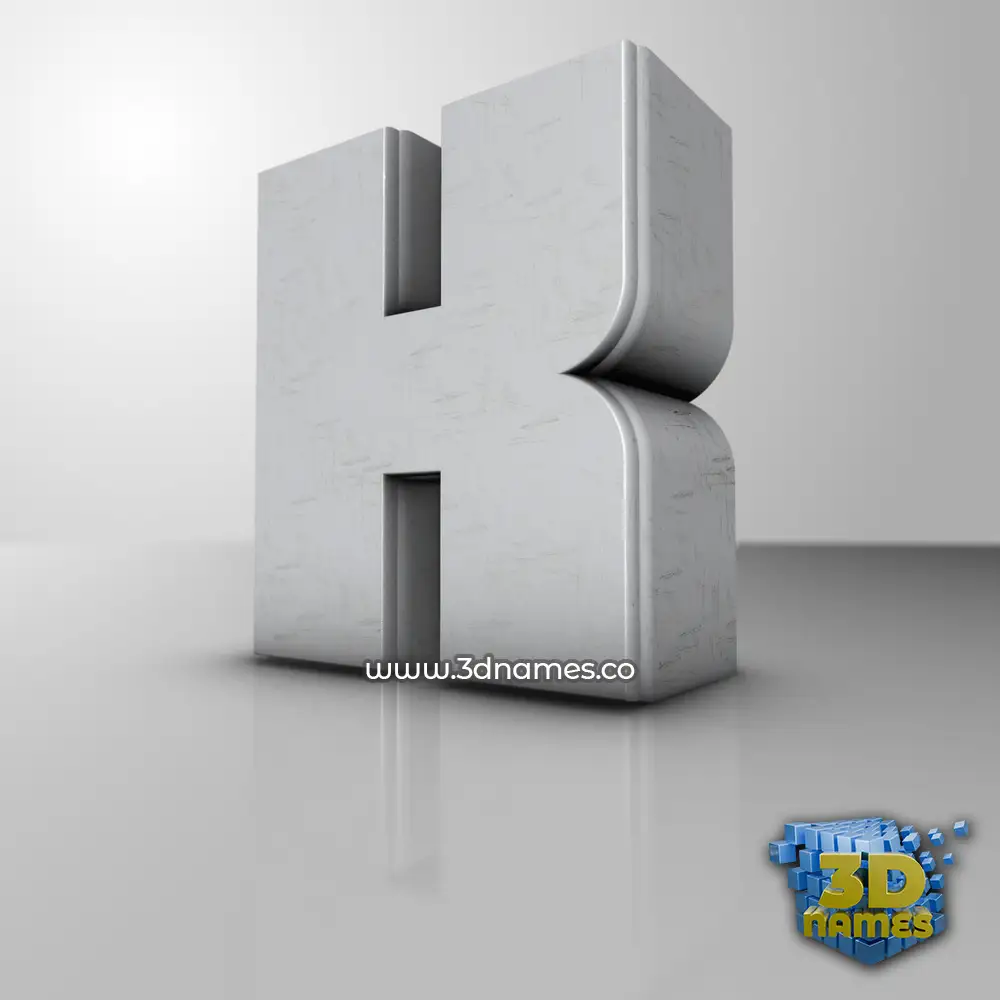 k in White Metro style - 3D name wallpaper
