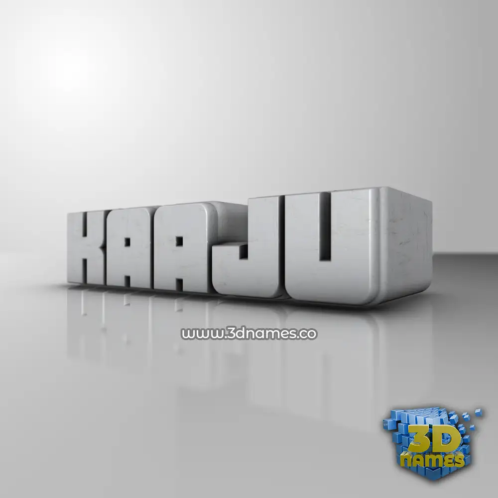 kaaju in White Metro style - 3D name wallpaper