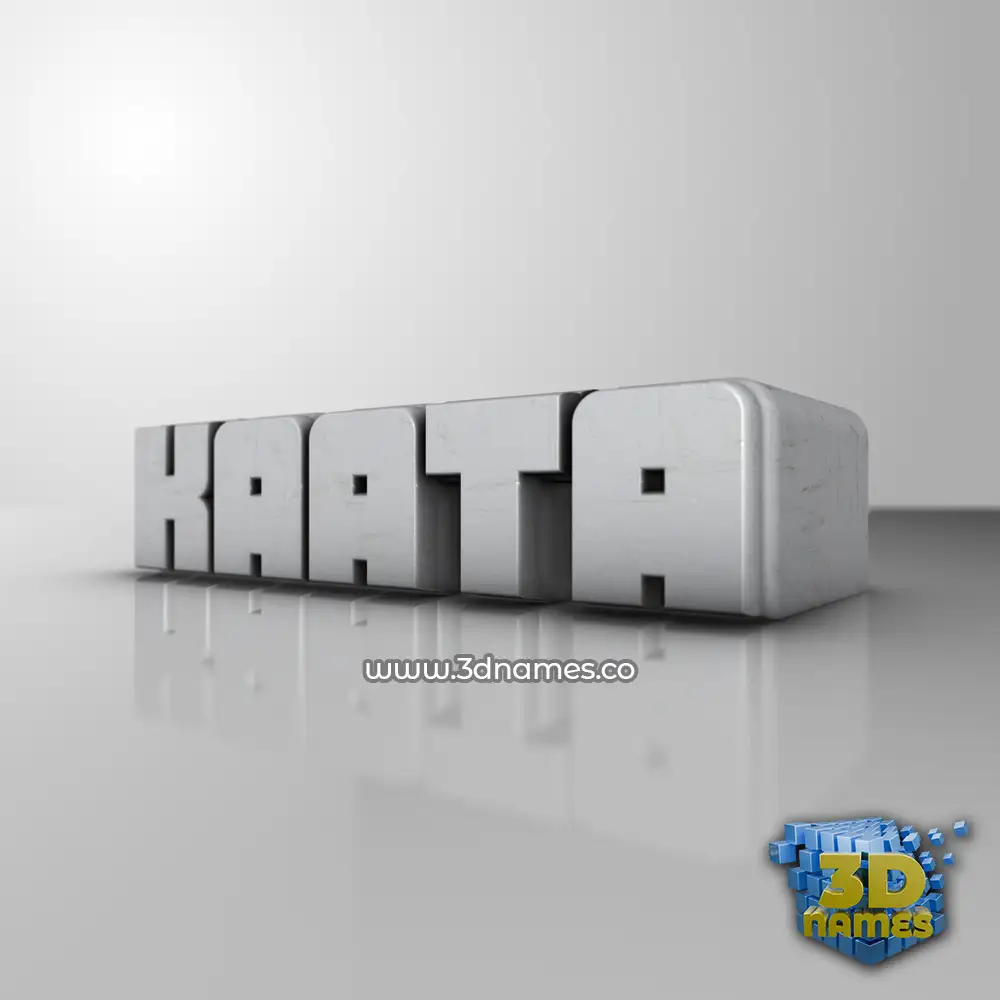 kaata in White Metro style - 3D name wallpaper