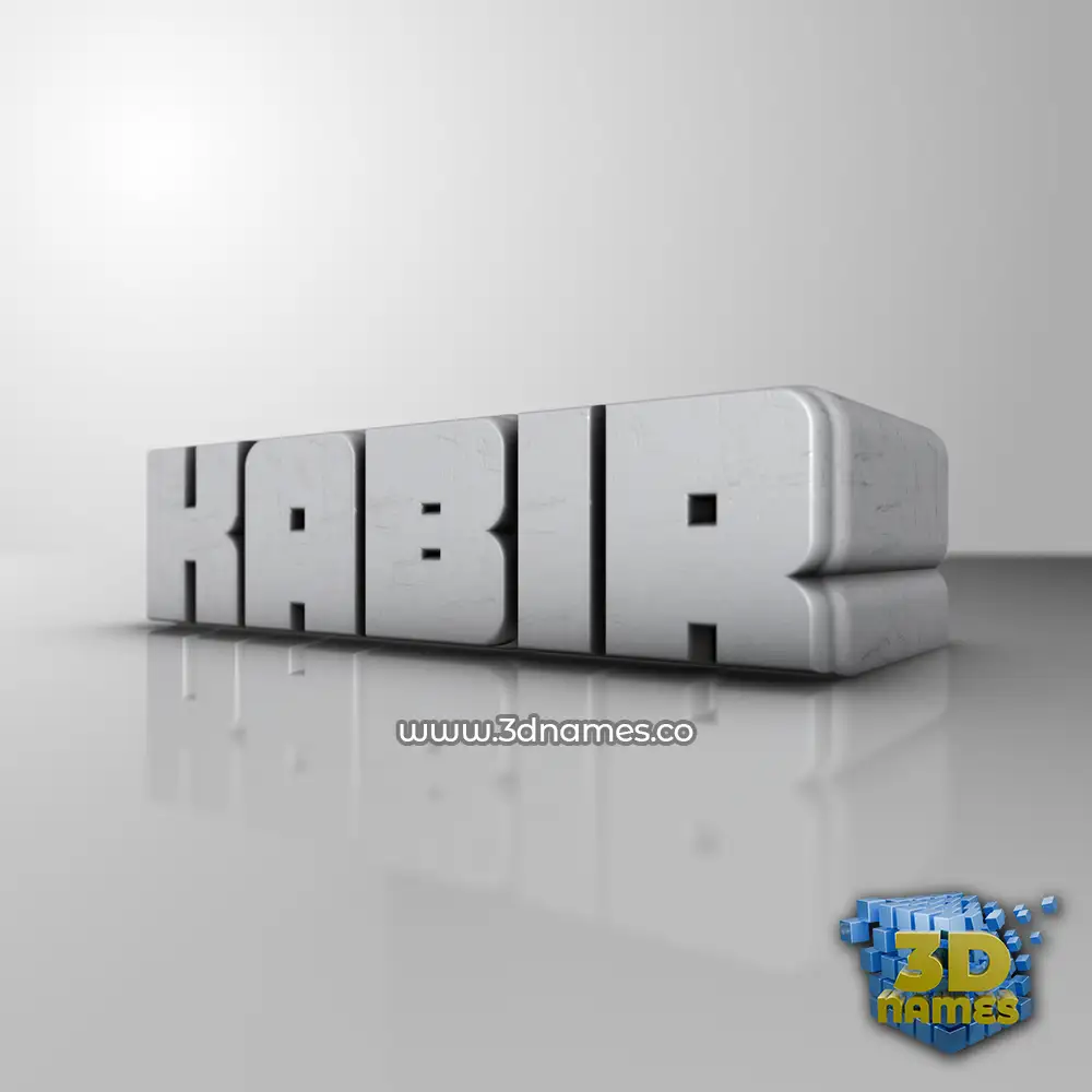 kabir in White Metro style - 3D name wallpaper