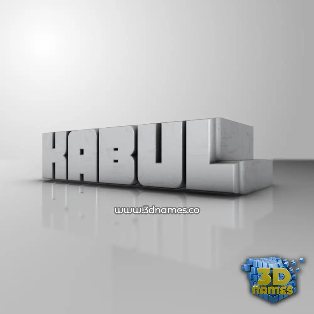 kabul in White Metro style - 3D name wallpaper