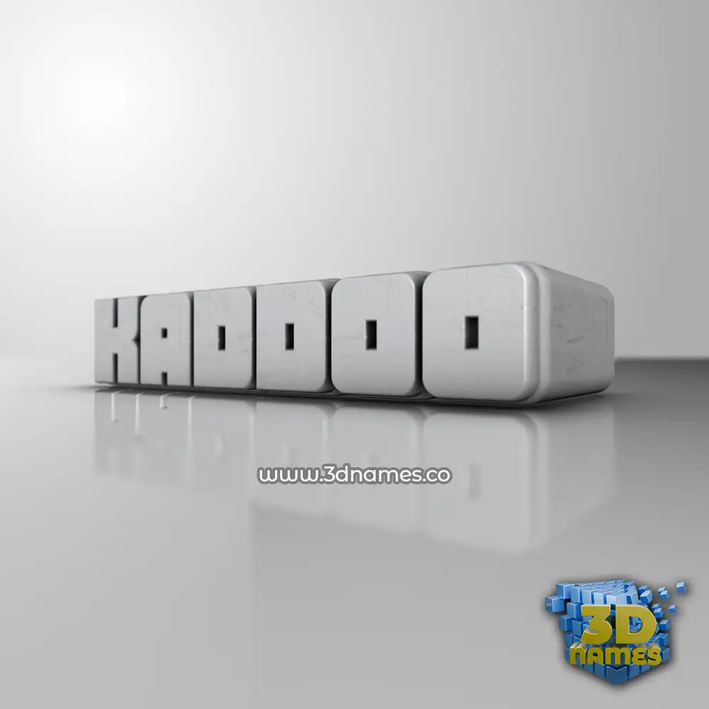 kaddoo in White Metro style - 3D name wallpaper