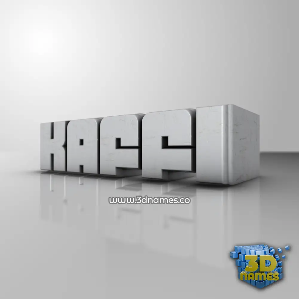 kaffi in White Metro style - 3D name wallpaper