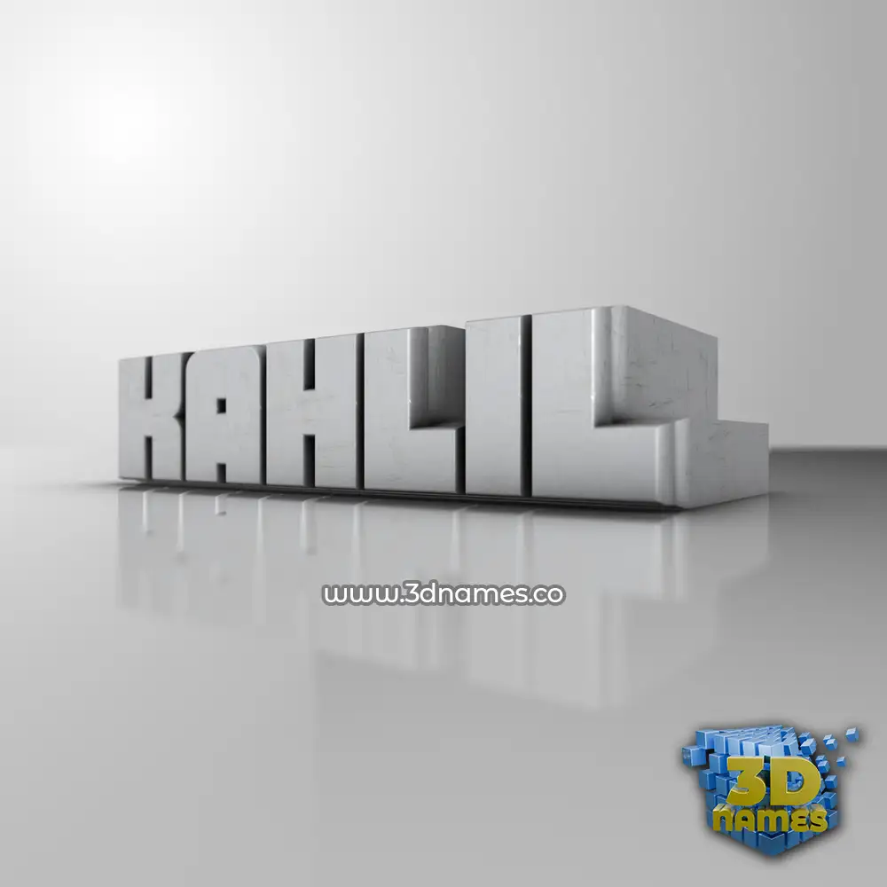 kahlil in White Metro style - 3D name wallpaper