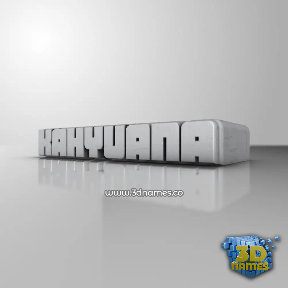 kahyuana in White Metro style - 3D name wallpaper