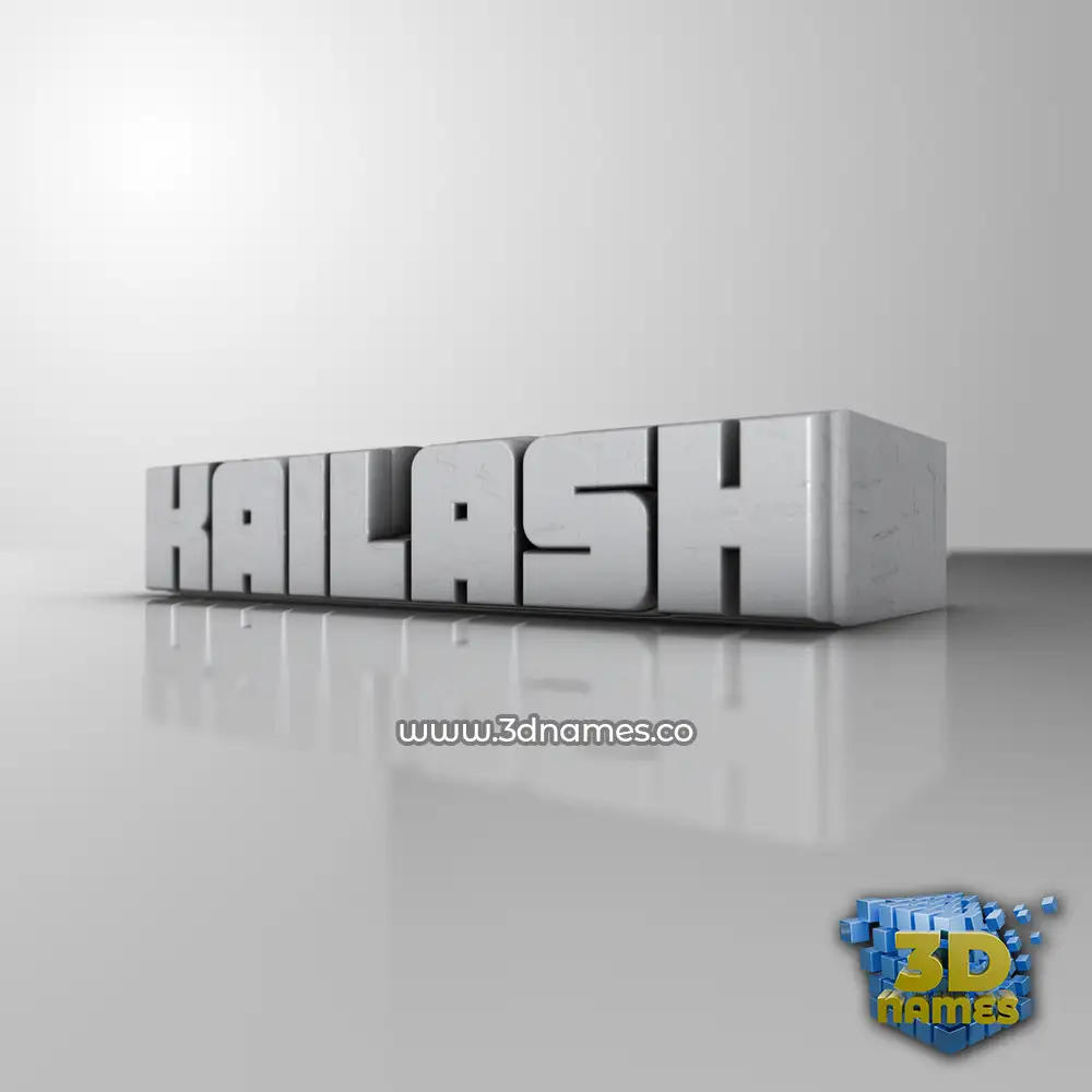 kailash in White Metro style - 3D name wallpaper