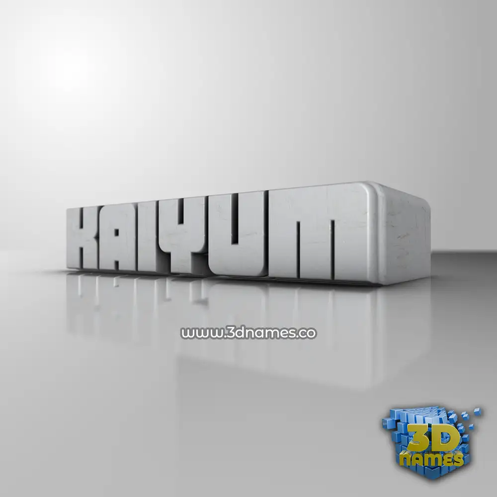 kaiyum in White Metro style - 3D name wallpaper